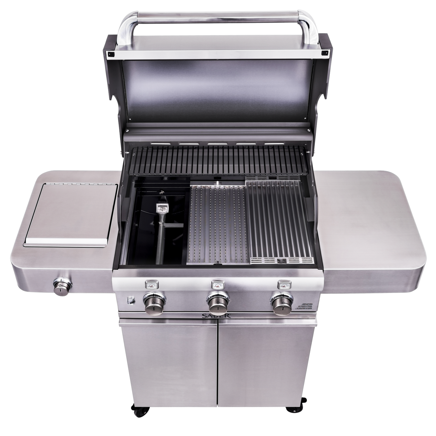 SABER® Deluxe Stainless 3-Burner Gas Grill W/Side Burner