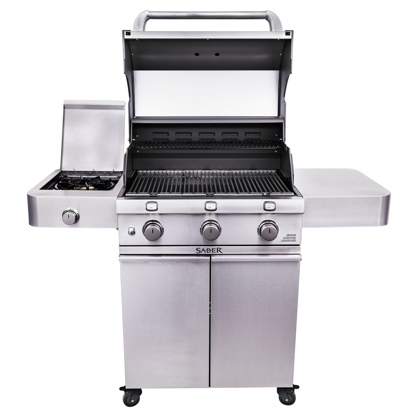 SABER® Deluxe Stainless 3-Burner Gas Grill W/Side Burner
