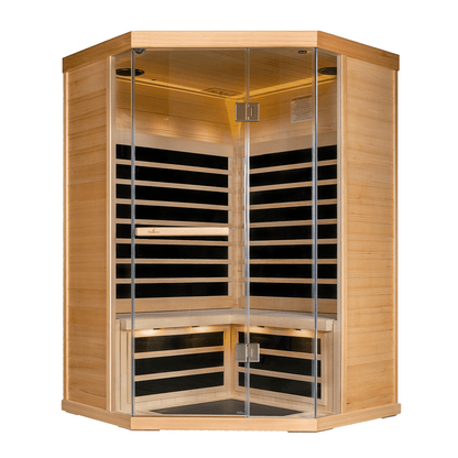 S870 - Hemlock - 3 Person 15 Amp Corner Infrared Sauna