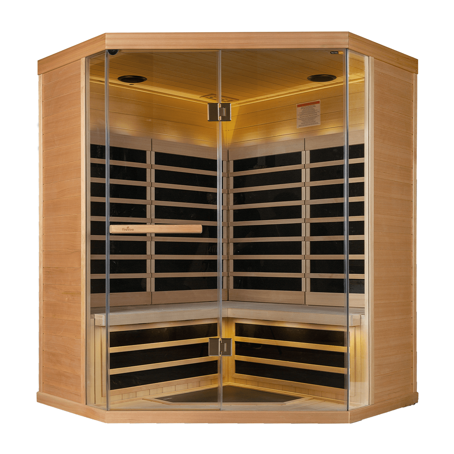 S880 - Hemlock - 4 Person 20 Amp (Dedicated) Corner Infrared Sauna