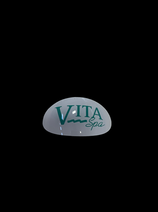 FLOAT, DOME, VITA PILLOW, 2.75IN OVAL, PLASTIC (GREEN ON WHITE)