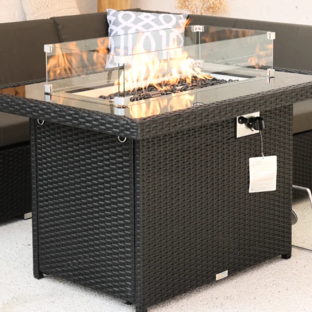 Wicker Fire Table