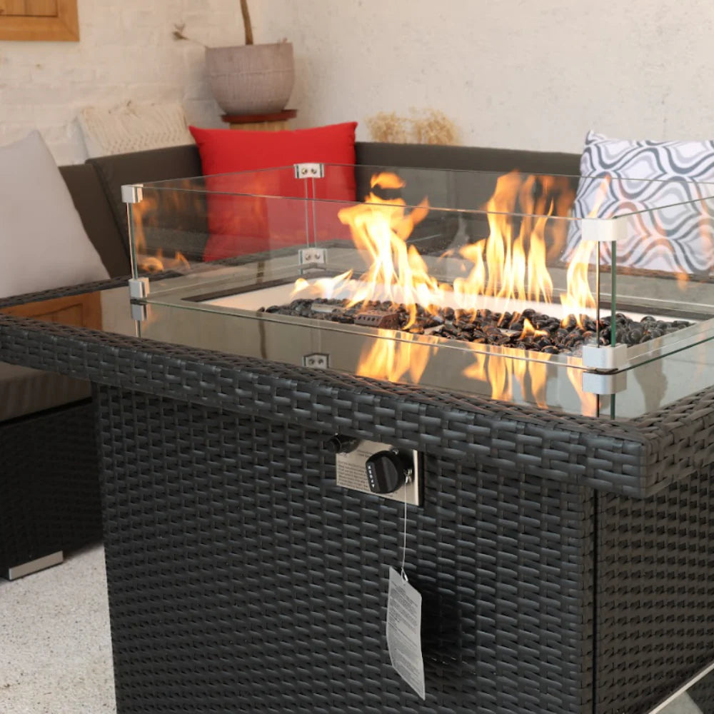 Wicker Fire Table